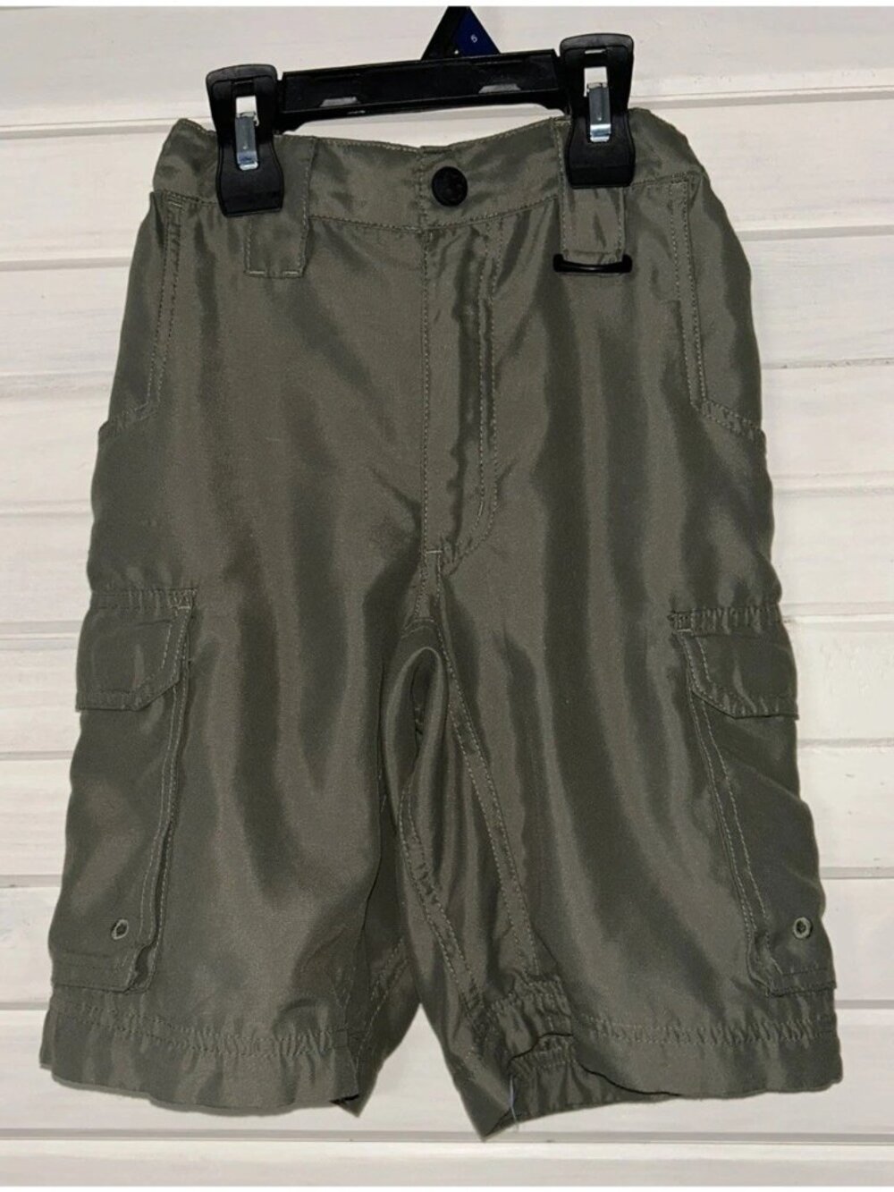 BSA Boy Scouts Sz YOUTH SMALL Olive Green Switchback Cargo SHORTS Boys *READ*
